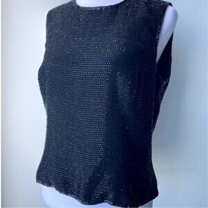 Nina Raynor Beaded Corset Sleeveless Vintage High Neck Tank Top Blouse Size 10